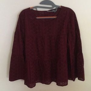 Madewell large eyelet top